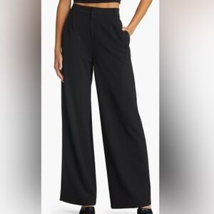 Open Edit Black Wide Leg Trouser Pants Size 4 NWT Nordstrom High Rise Pants